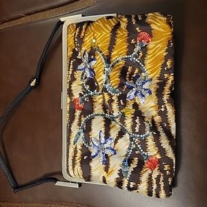 Dolce & Gabbana Silk Sequin Leopard Shoulder Bag